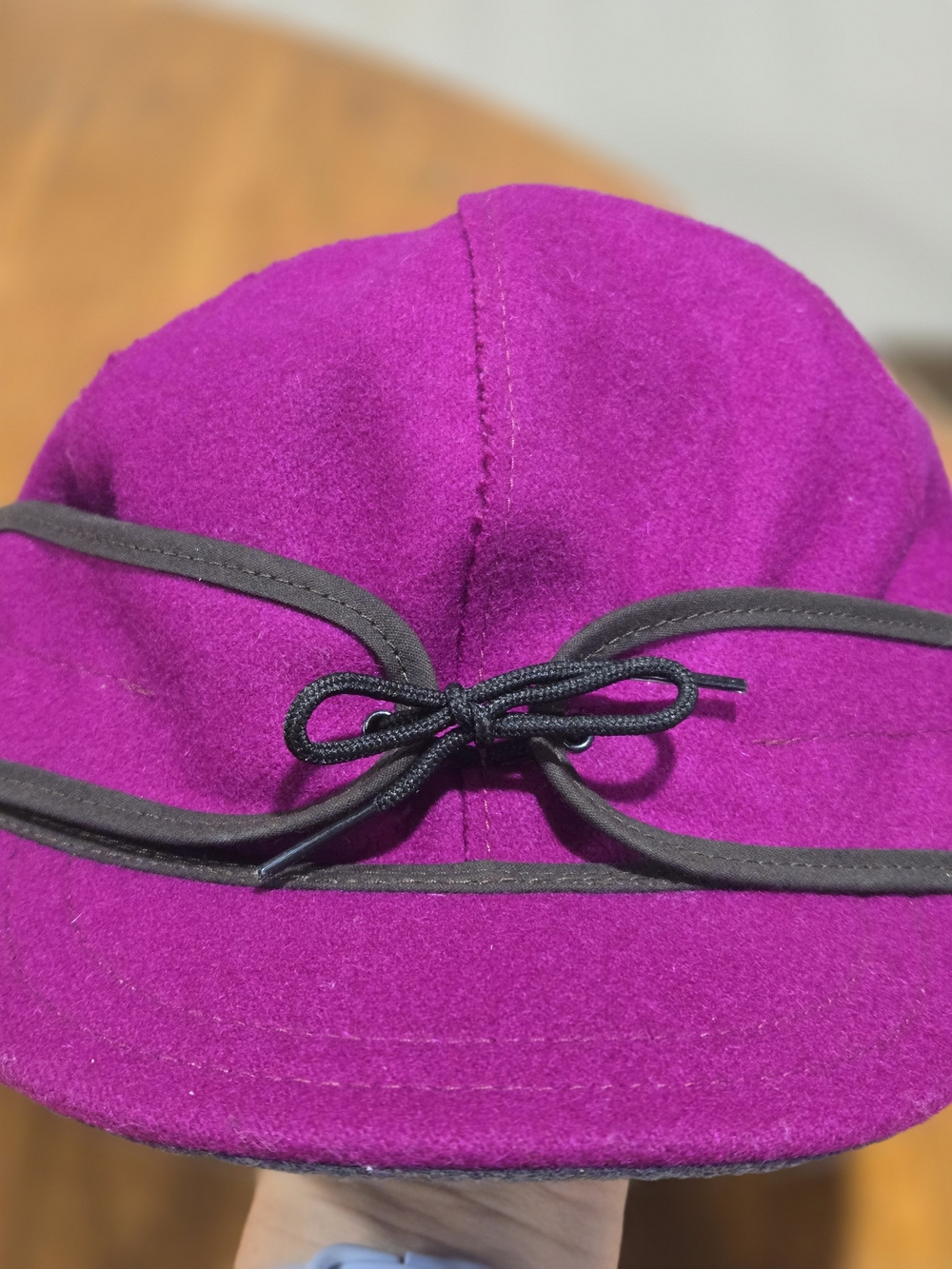 Stormy Kromer The Original Wool Cap Plum Passion Brown Trim Size 7 1/8